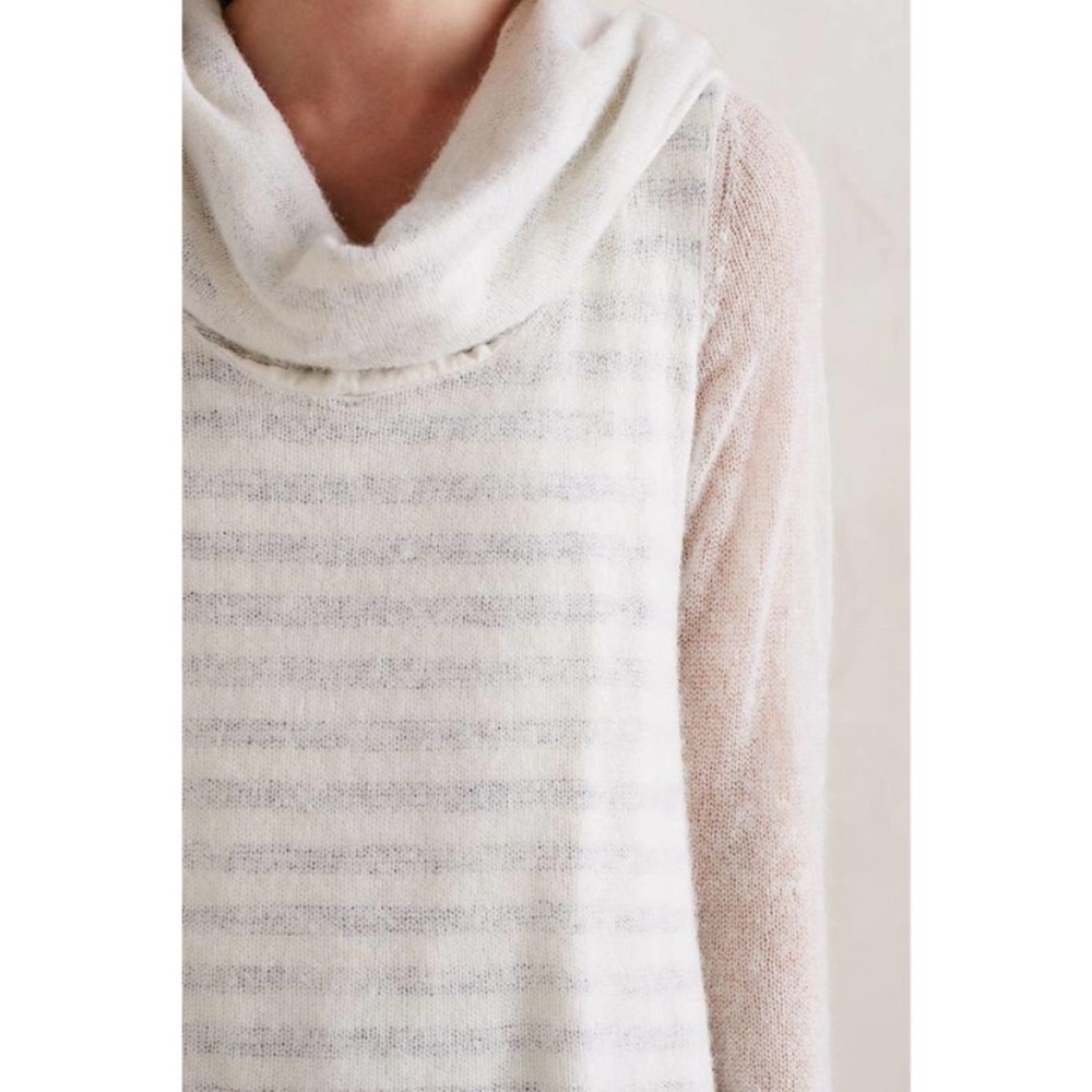 Anthropologie Moth Layered Striped Cowl Neck Sweater Alpaca Blend Size XS